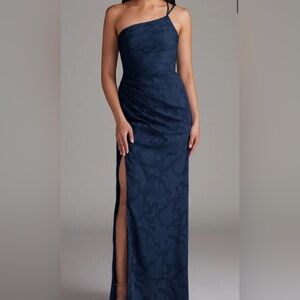 Azazie Navy Blue Maxi Dress